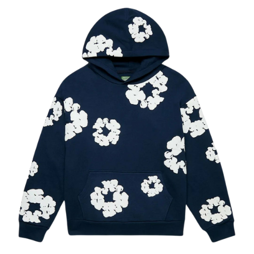 DENIM TEARS TRACK HOODIE NAVY BLUE