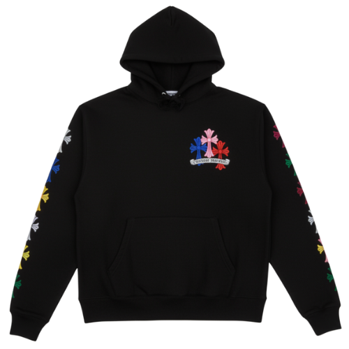 CHROME HEARTS CROSS MULTI COLOR HOODIE BLACK